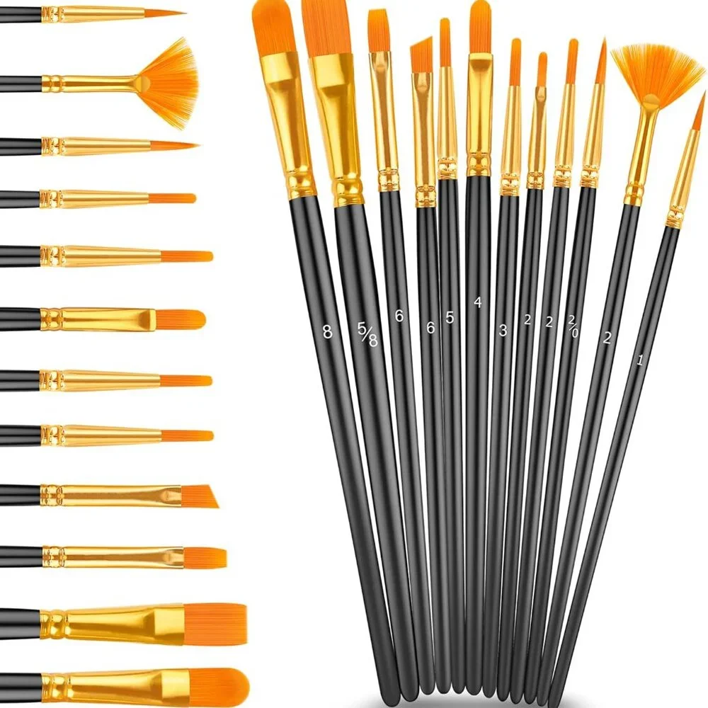 NEW 24 Colors Caliart Acrylic Paint Set Paints with 12 Brushes Art Craft Supply